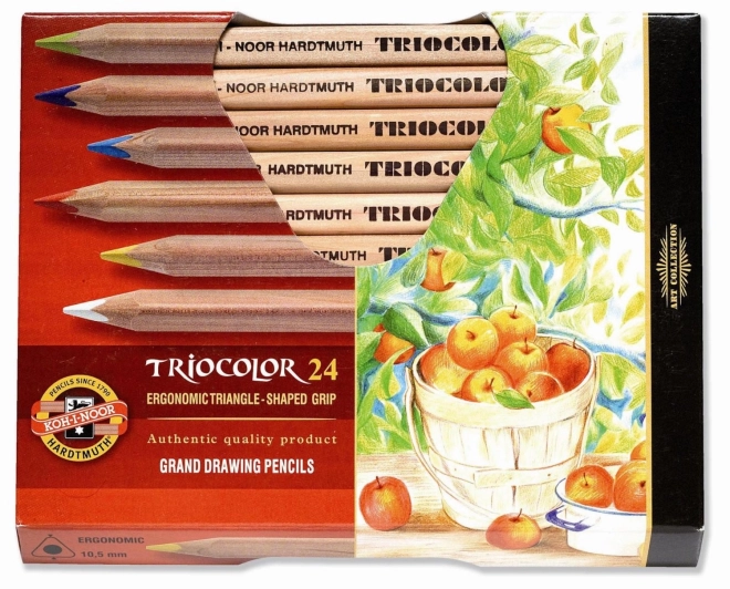 KOH-I-NOOR Trójkątne kredki 3154 Triocolor Natur grube 24 szt.