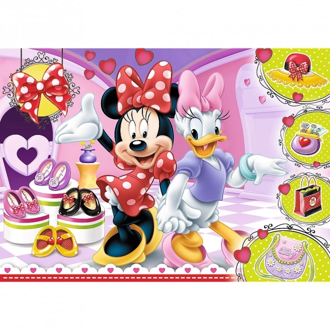 Puzzle 100 elementów Minnie i Brokat
