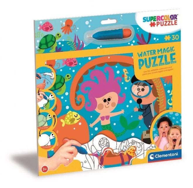 Puzzle z malowaniem wodą Głębia morza 30 elementów