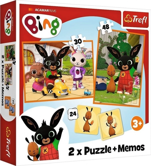 TREFL Zestaw 3w1 Bing (2x puzzle + memory)