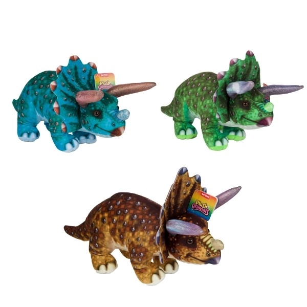 Dinozaur/Ceratopsian plusz 38x15cm 3 kolory 24m+