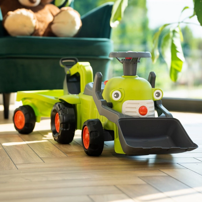 Jeżdżący traktor Claas z przyczepą, ładowaczem i łyżką