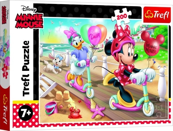 Puzzle 200 elementów Minnie na plaży Disney Minnie