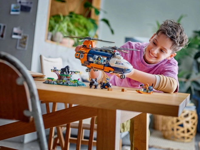 LEGO City 60437 Helikopter do badań w dżungli na podstawowej bazie