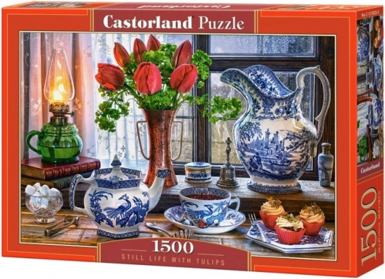 Puzzle 1500 elementów Martwa natura z tulipanami