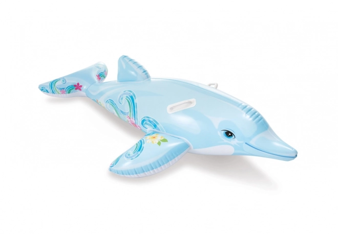 Niebieski nadmuchiwany delfin z uchwytami