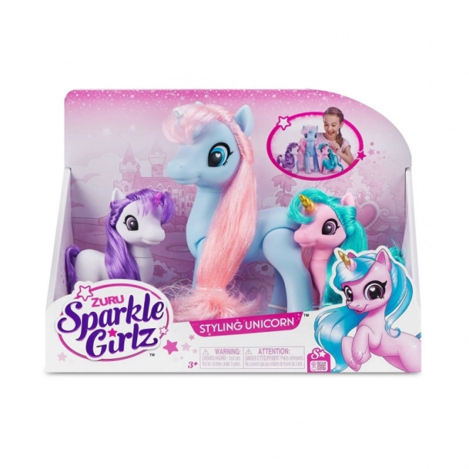 Lśniący jednorożec Sparkle Girlz zestaw
