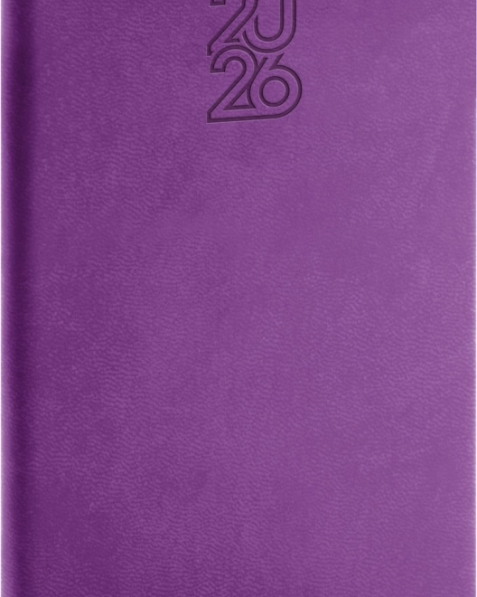 Kieszonkowy kalendarz fioletowy 2026 - format 9 x 15,5 cm