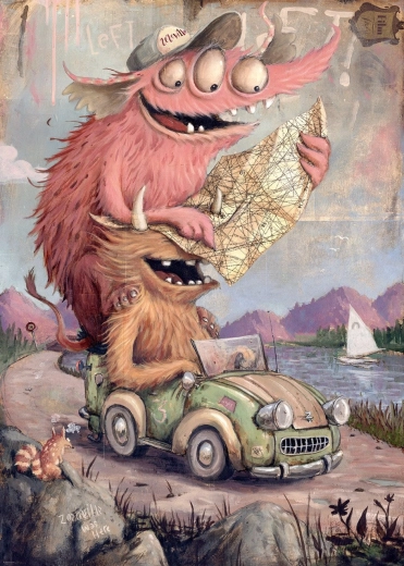 Puzzle 2000 elementów Heye Zozoville: wycieczka