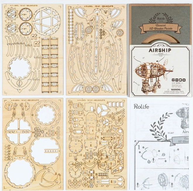 Sterowiec - 3D drewniane puzzle