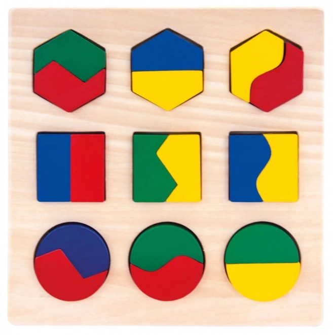 Bino Drewniane puzzle geometryczne kształty