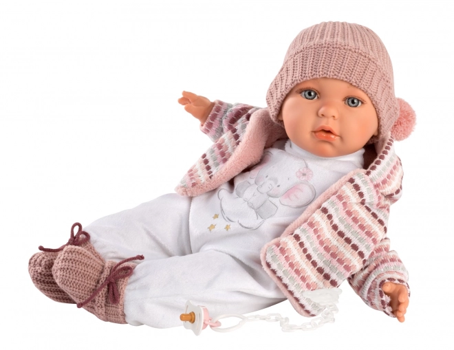 Llorens Baby Julia - realistyczna lalka z dźwiękami i miękkim materiałowym korpusem - 42 cm