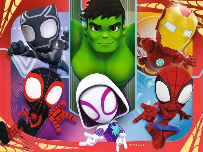 Puzzle RAVENSBURGER Spidey i jego niesamowici przyjaciele 4w1