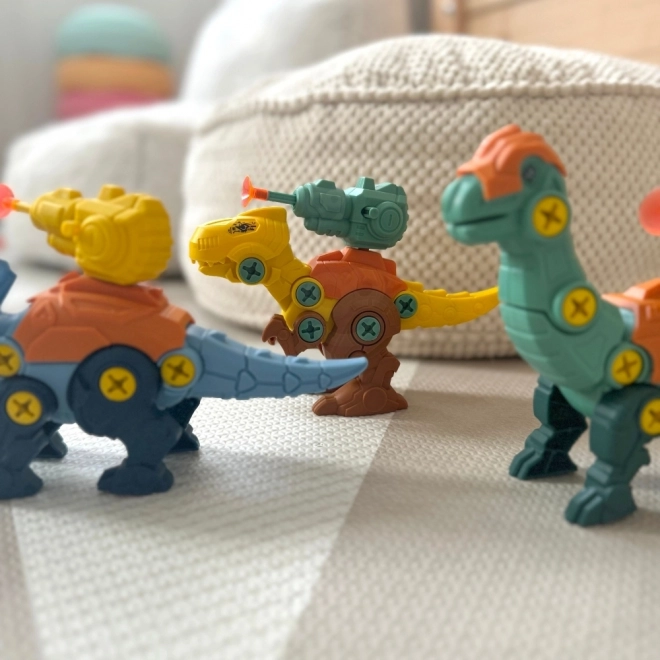Zestaw do skręcania dinozaurów Woopie 3 szt. z walizką i wiertarko-wkrętarką