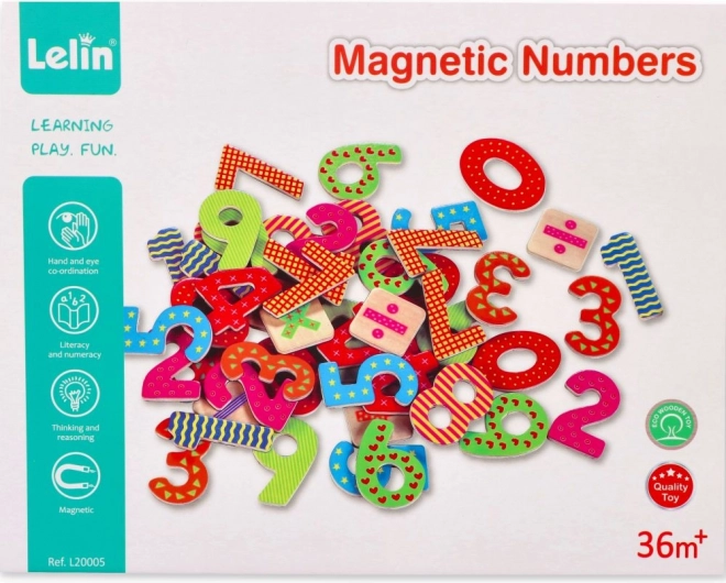 magnetyczne drewniane cyfry Lelin