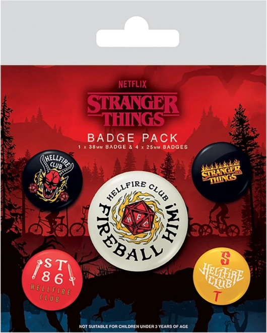 Zestaw przypinek Stranger Things Hellfire Club