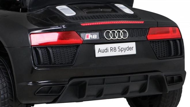 Audi R8 dziecięce elektryczne autko czarne z pilotem, kołami EVA, wolnym startem i MP3 LED