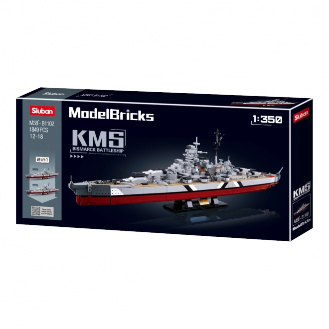 Sluban ModelBricks M38-B1102 Pancernik Bismarck 2w1