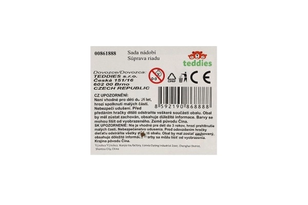 Zestaw naczyń i produktów spożywczych z tacą plastikową w torebce 22x30cm