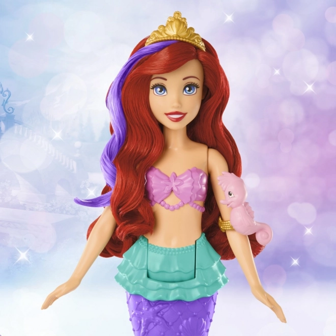 MATTEL Disney Princess lalka Ariel mała syrenka pływa, zmienia kolor