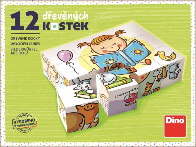 Dino Piękny dzień 12 drewnianych klocków