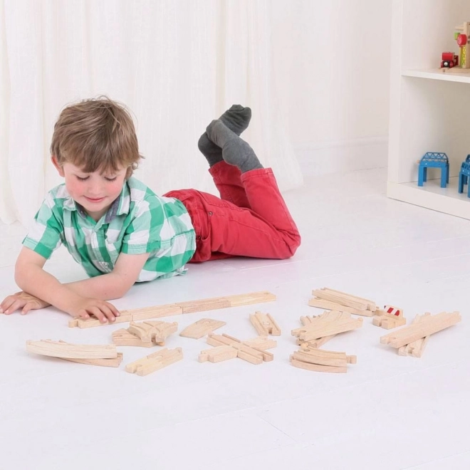 Bigjigs Rail Drewniane Tory Zestaw 25 Części
