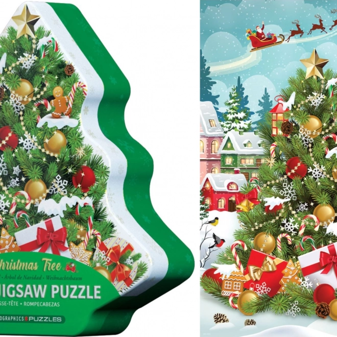 EUROGRAPHICS Puzzle Świąteczna Choinka w Metalowym Pudełku 550 Elementów