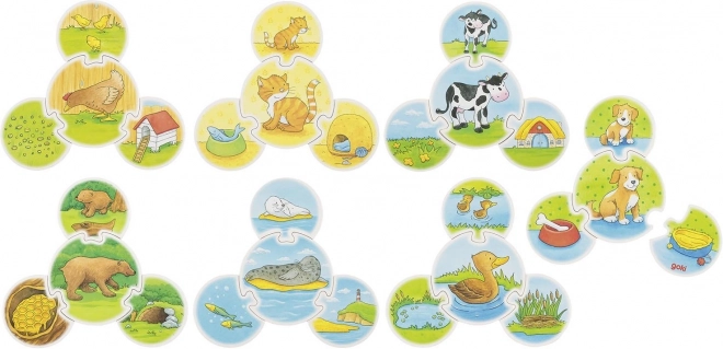 Drewniane puzzle Zwierzątka od Goki