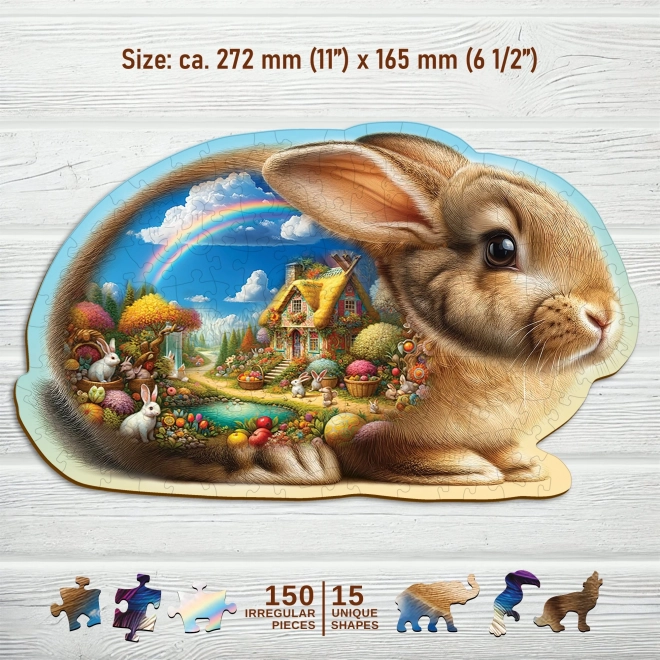 Drewniane puzzle Króliczek od Wooden City
