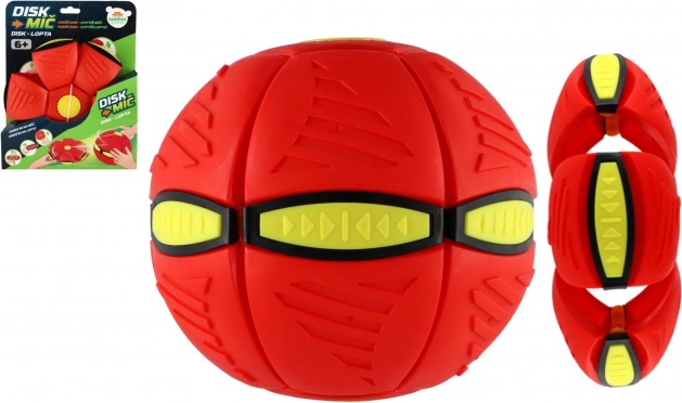 Dysk–piłka 2w1 plastikowy czerwony 22 cm
