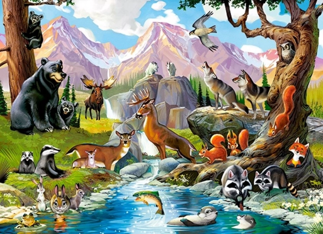 Puzzle Leśne zwierzątka 70 elementów