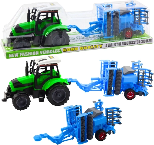 Duży zestaw traktor z broną talerzową – ruchoma brona