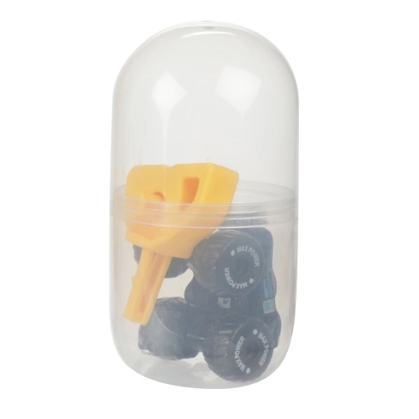 Samochodzik terenowy z rozrusznikiem plastik 4cm w plastikowym jajku 5x10cm 12szt w pudełku