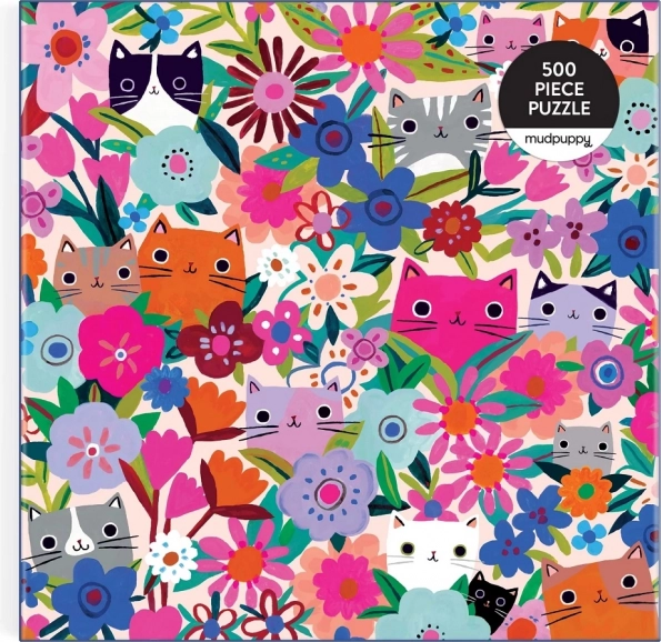 Puzzle Koty w Kwiatach 500 elementów