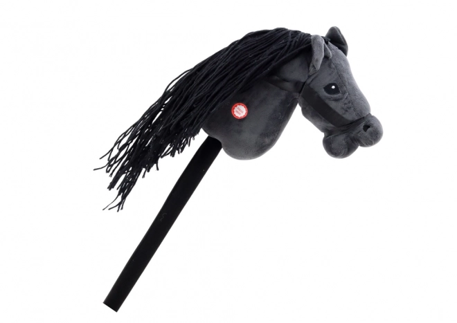Pluszowa głowa konia na kiju Hobby Horse Długowłosy Czarny Dźwięki