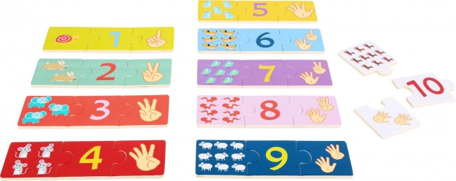 SMALL FOOT drewniane edukacyjne puzzle – liczenie 1–10