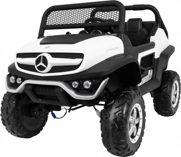 dziecięcy elektryczny samochodzik mercedes-benz unimog 4x4, biały