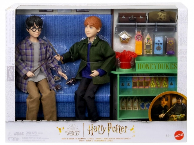 Harry Potter i Ron Weasley w pociągu Hogwart - zestaw lalek