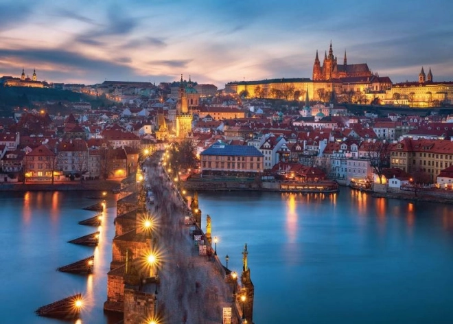 Puzzle Widok na Pragę nocą 1000 kawałków