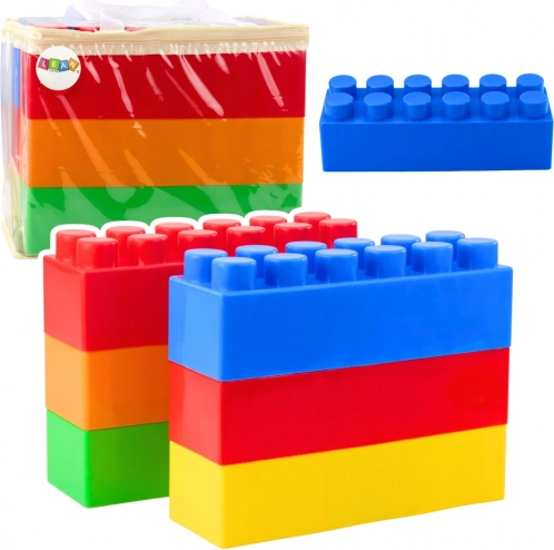 Zestaw dużych kolorowych klocków w torbie 6 szt.
