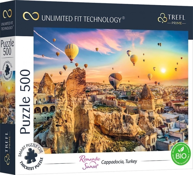 Puzzle TREFL UFT romantyczny zachód słońca, Kapadocja, 500 elementów