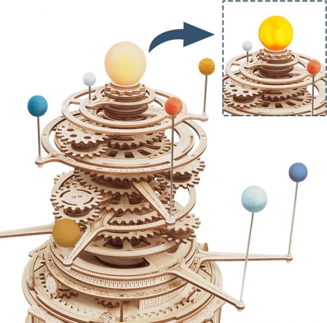 RoboTime 3D drewniane mechaniczne puzzle Planetarium
