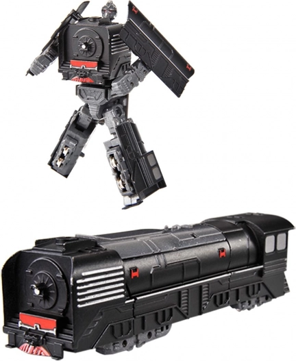 Metalowy robot rozkładany lokomotywa czarna