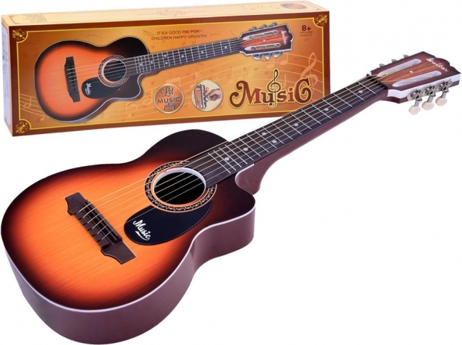 Gitara dla dzieci z 6 metalowymi strunami – żółta