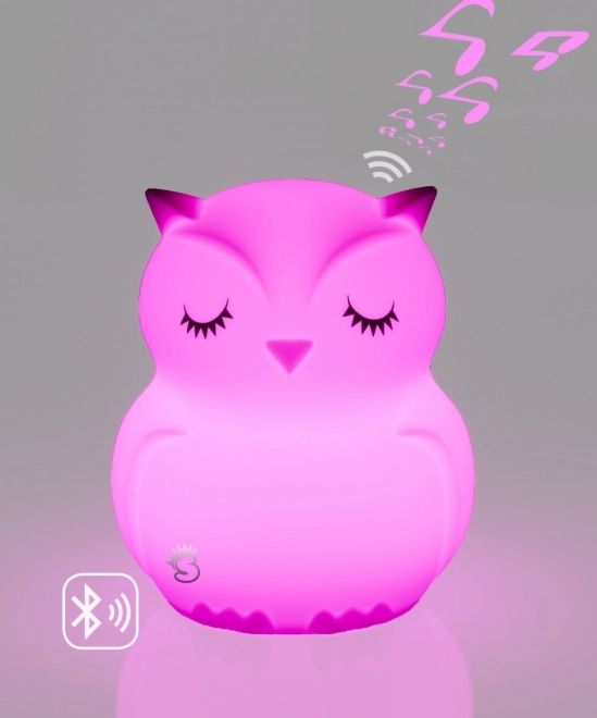 Silikonowa nocna lampka zmieniająca kolor z głośnikiem Bluetooth Światło Sowa HU HU HU HU HU