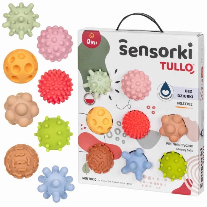 Kulki sensoryczne Tullo dla najmłodszych 8 sztuk