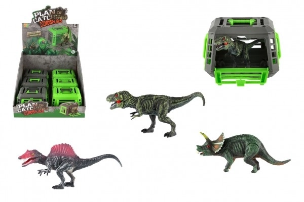 Dinozaur w klatce plastikowej 13x9cm mix rodzajów