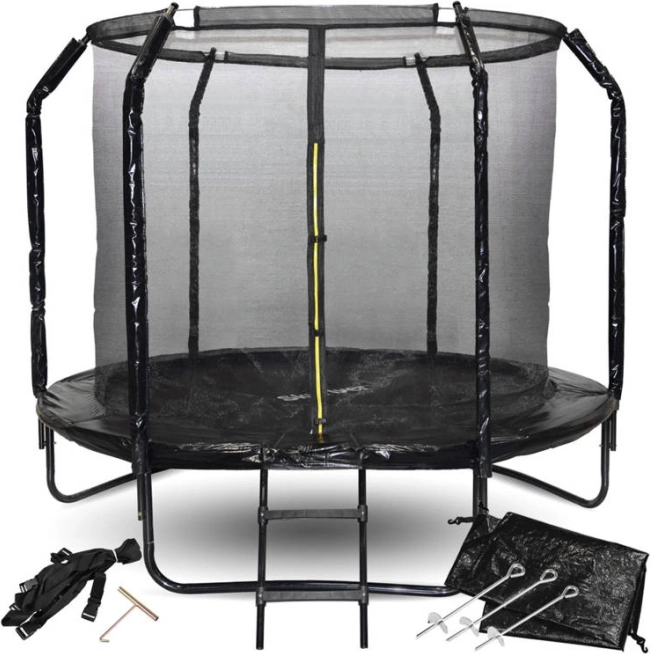 Trampolina ogrodowa SKYFLYER 244 cm z siatką ochronną i drabinką