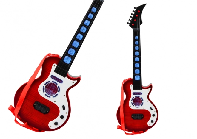 Elektryczna gitara dla dzieci z melodiami i światłami czerwona