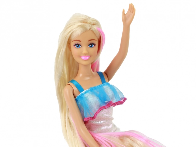 Lalka Anlily z długimi blond włosami - zestaw stylizacyjny